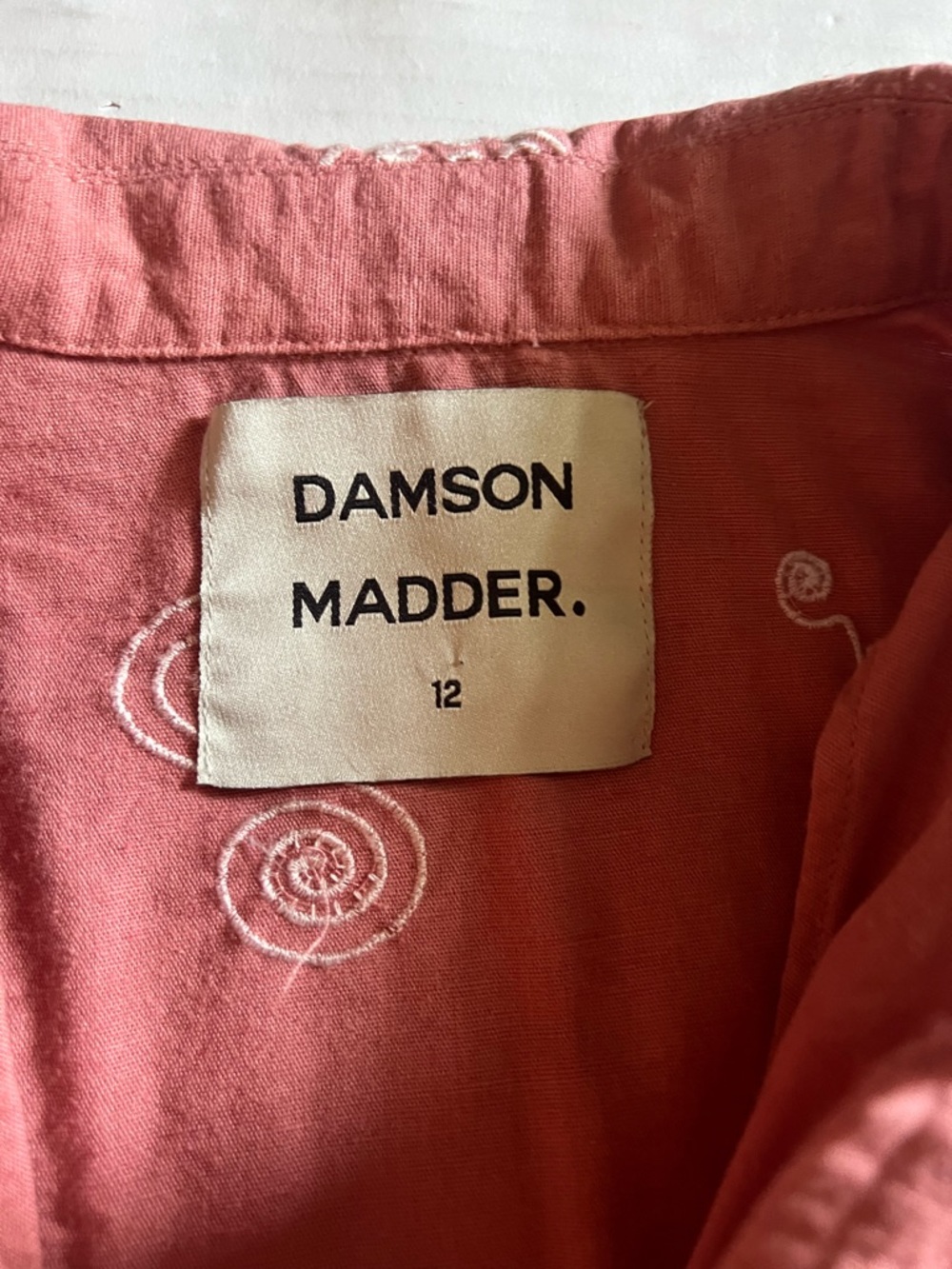 Damson Madder Chloe Embroidered Salmon Shirt Size 12 View 6